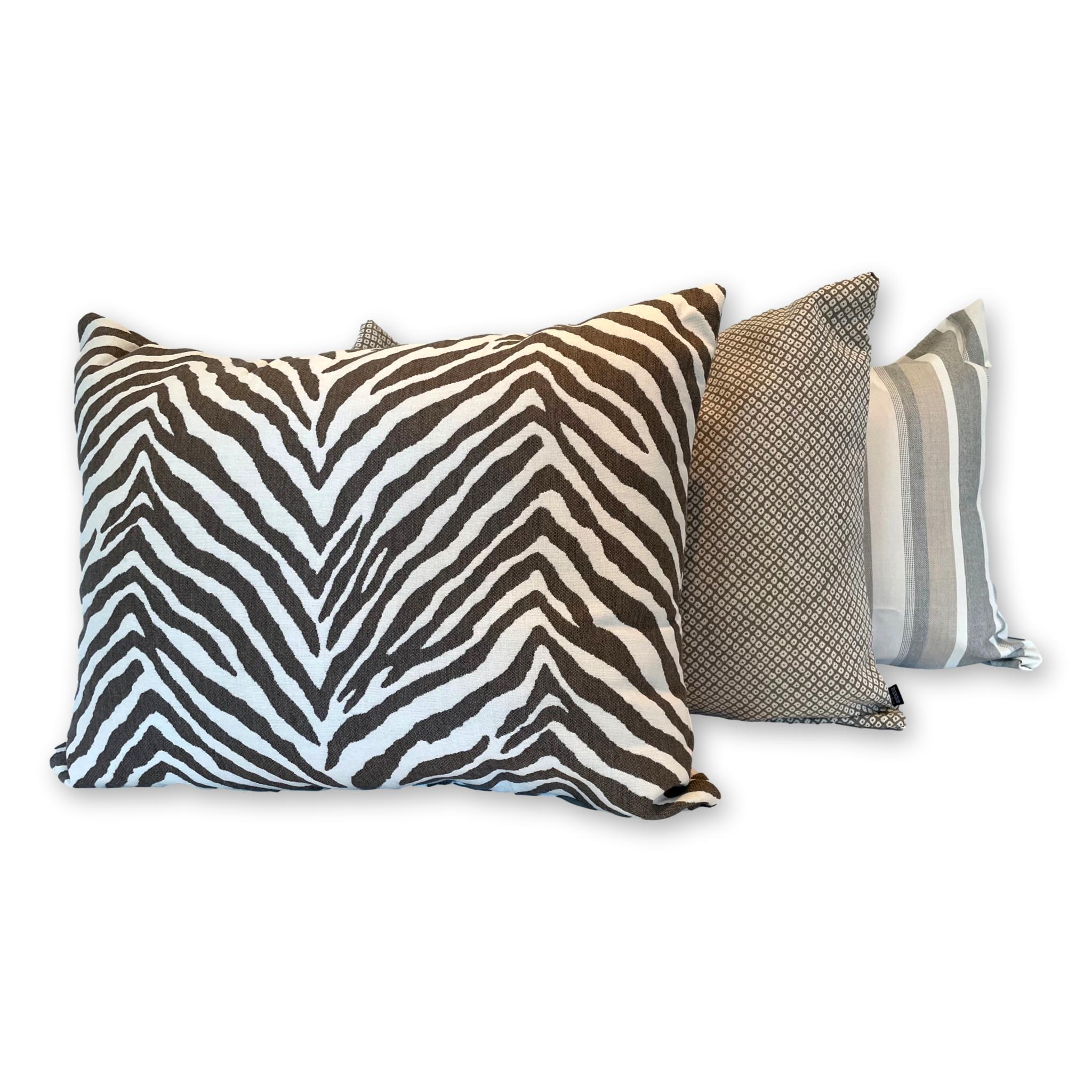 Lounge Back - Zebra Grey & White