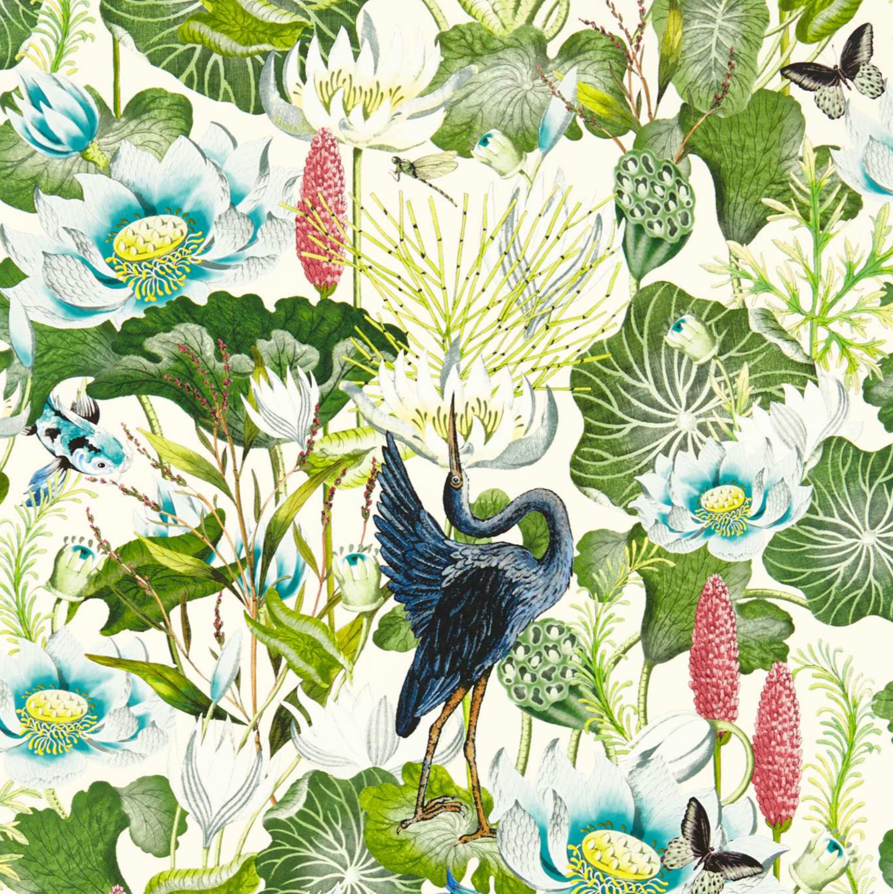 Clarke and Clarke Wallpaper Waterlily