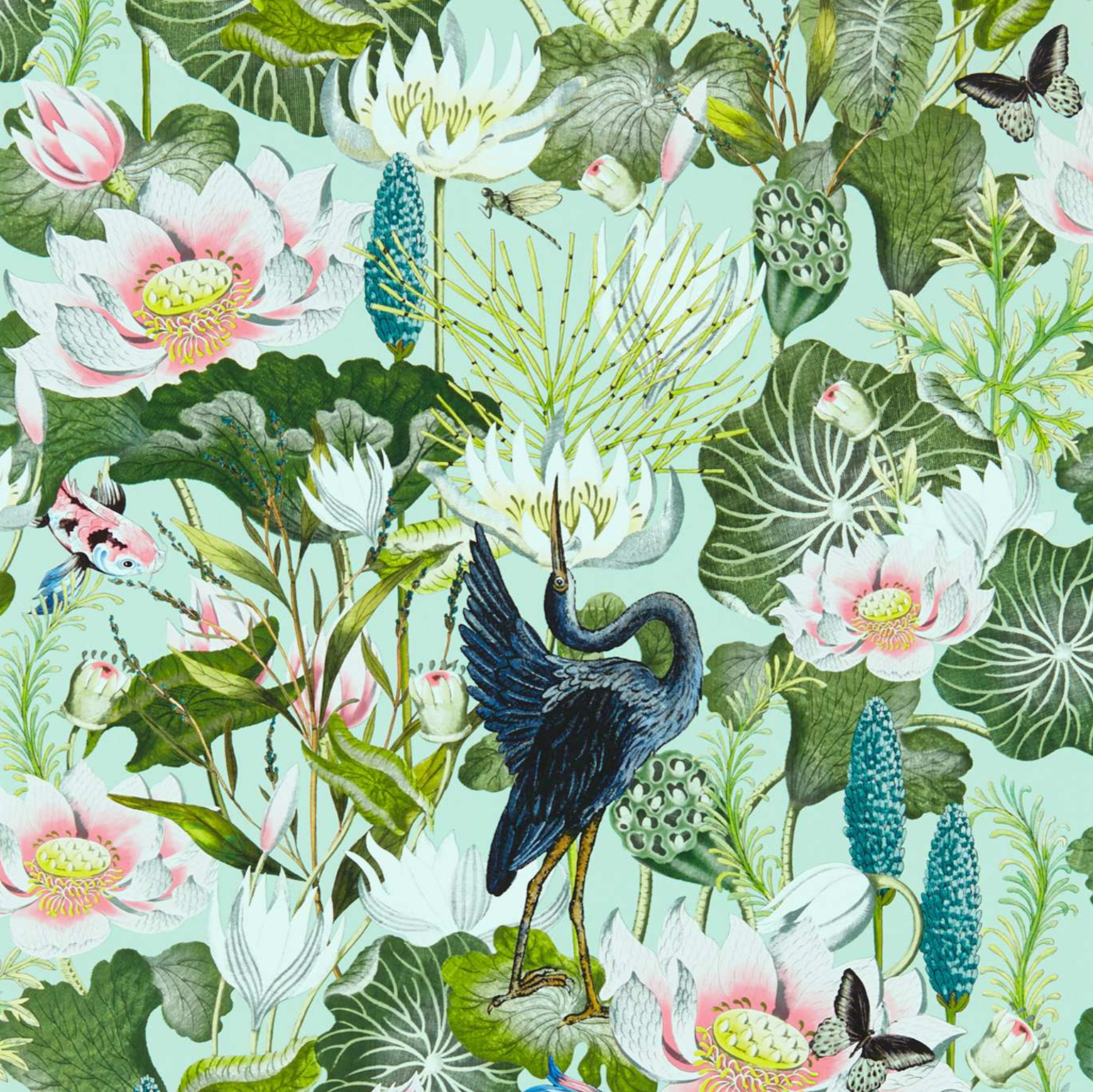 Clarke and Clarke Wallpaper Waterlily