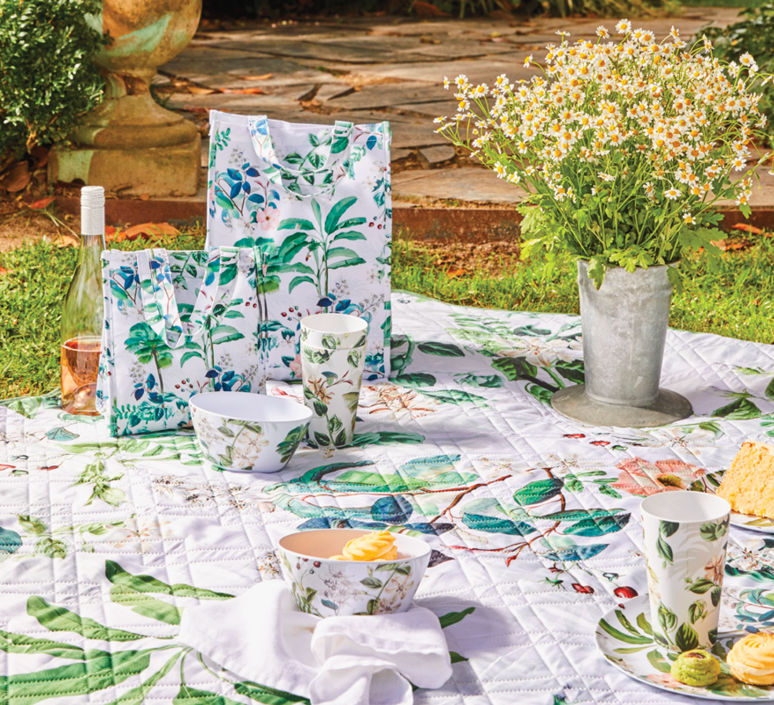 Waterproof Picnic Rug in Palm Forest