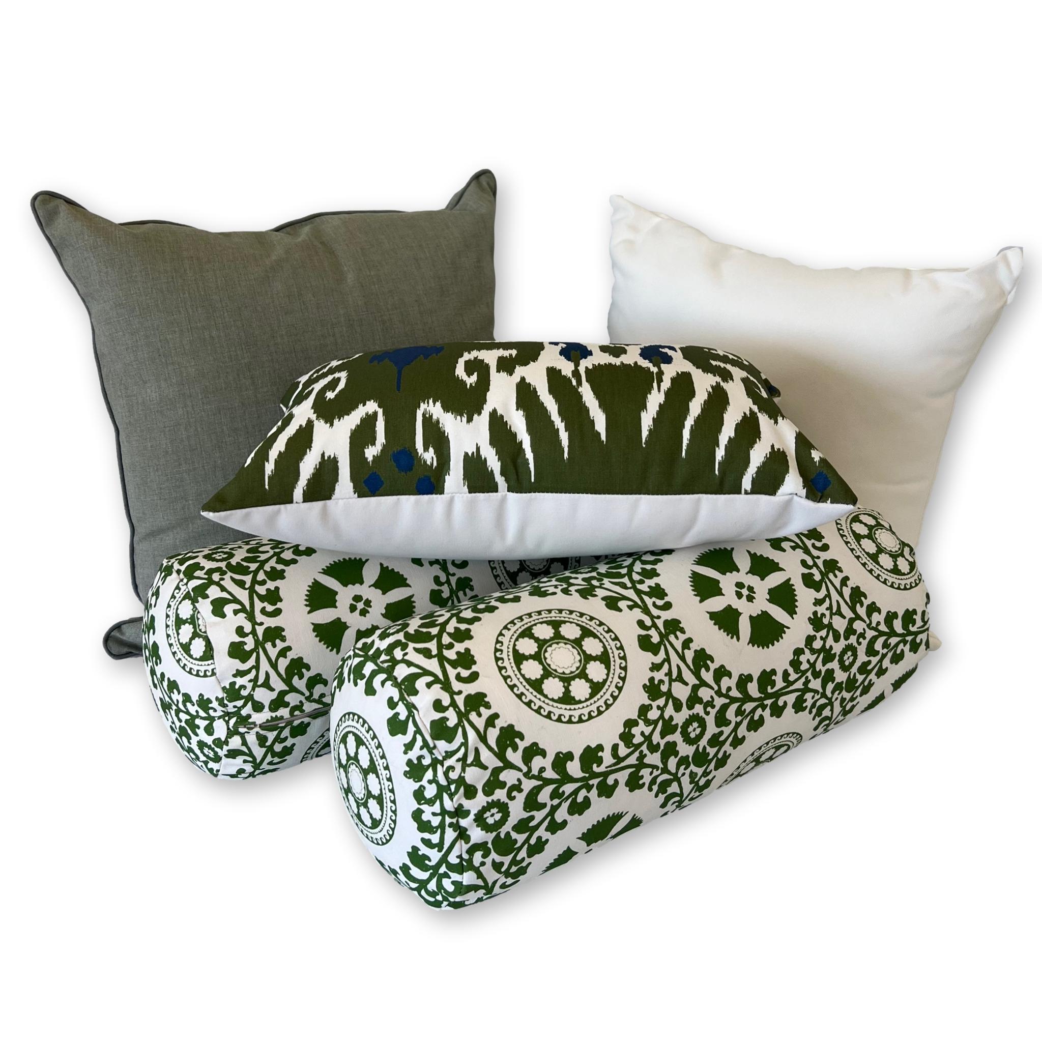 Sunbrella Cast in Sage with Piping