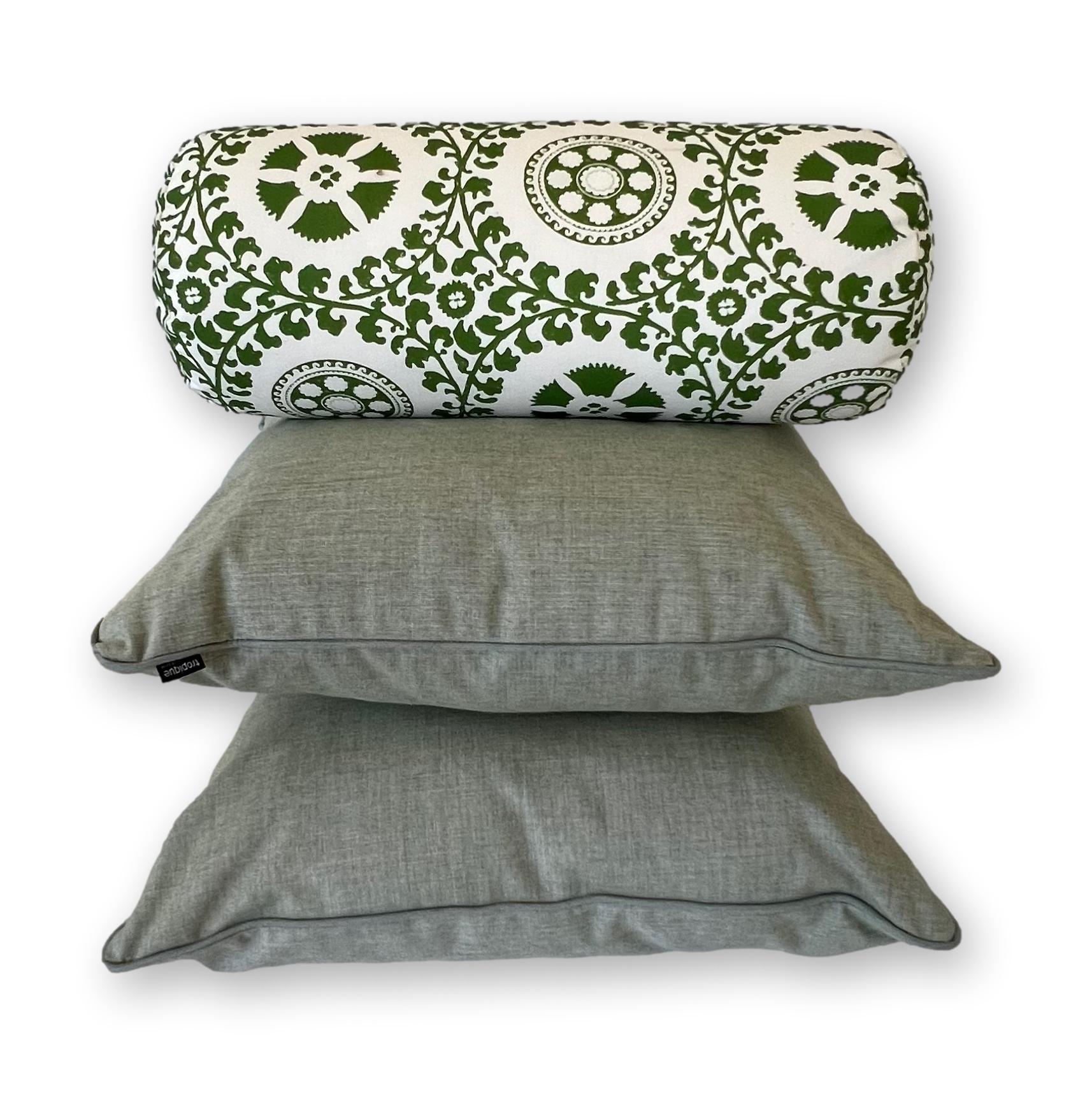 Sunbrella Cast in Sage with Piping