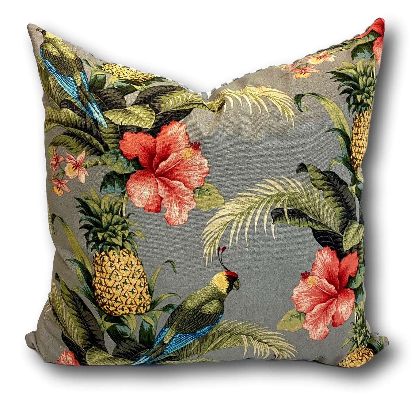 Parrots Dove Grey in Holiday 60cm - New Stock Arrived! - Tropique Cushions