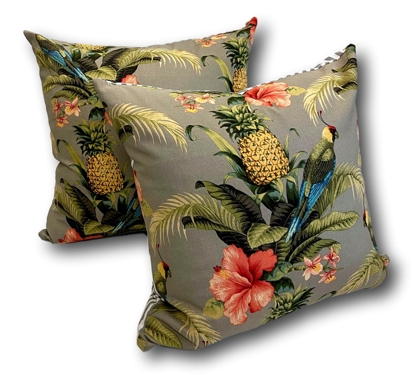 Parrots Dove Grey in Holiday 60cm - New Stock Arrived! - Tropique Cushions