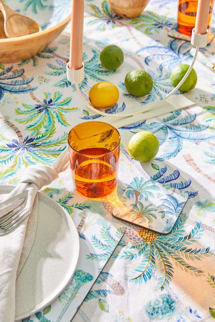 Linen Tablecloth Vintage Palm