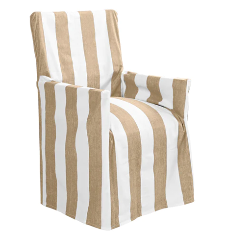 Chair Cover - Striped Taupe