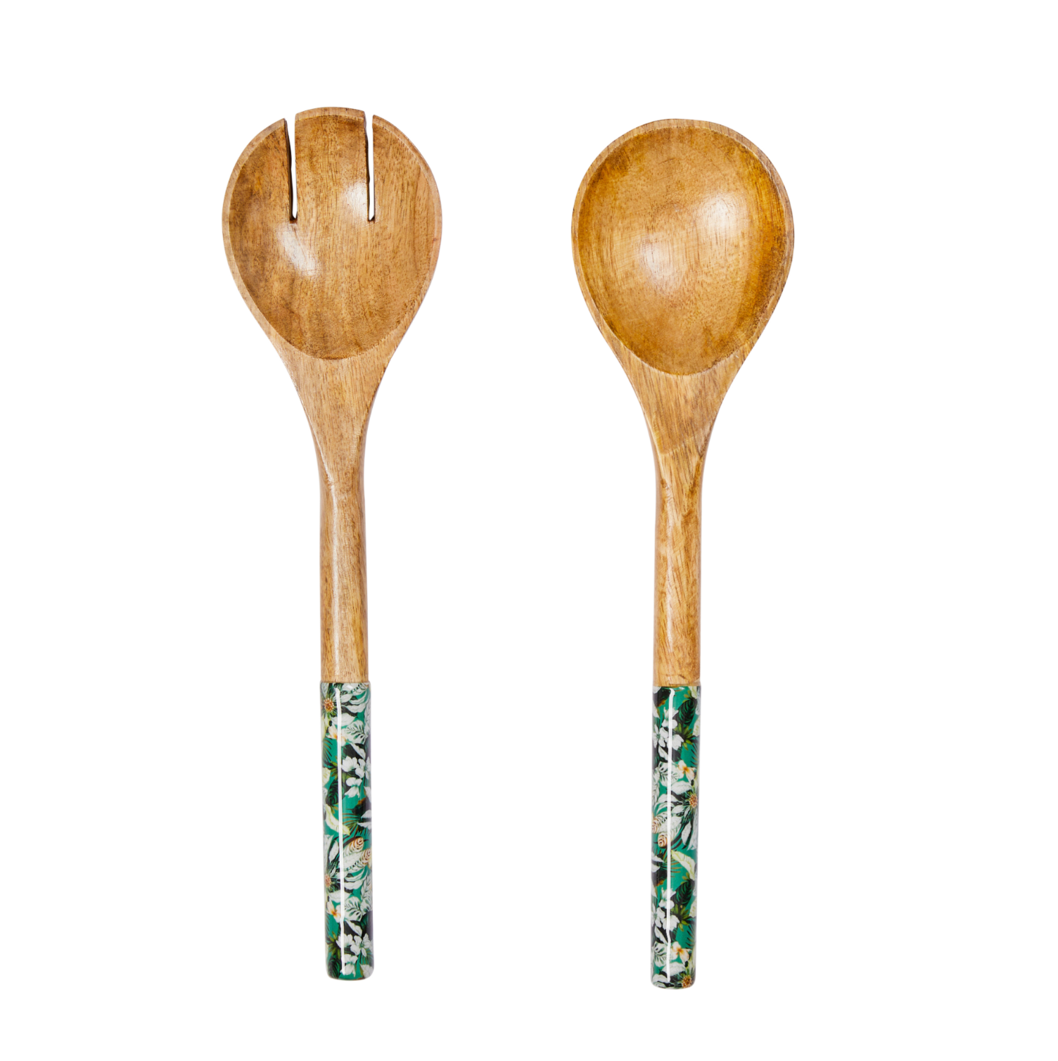Mango Wood Serving set in Emerald Green
