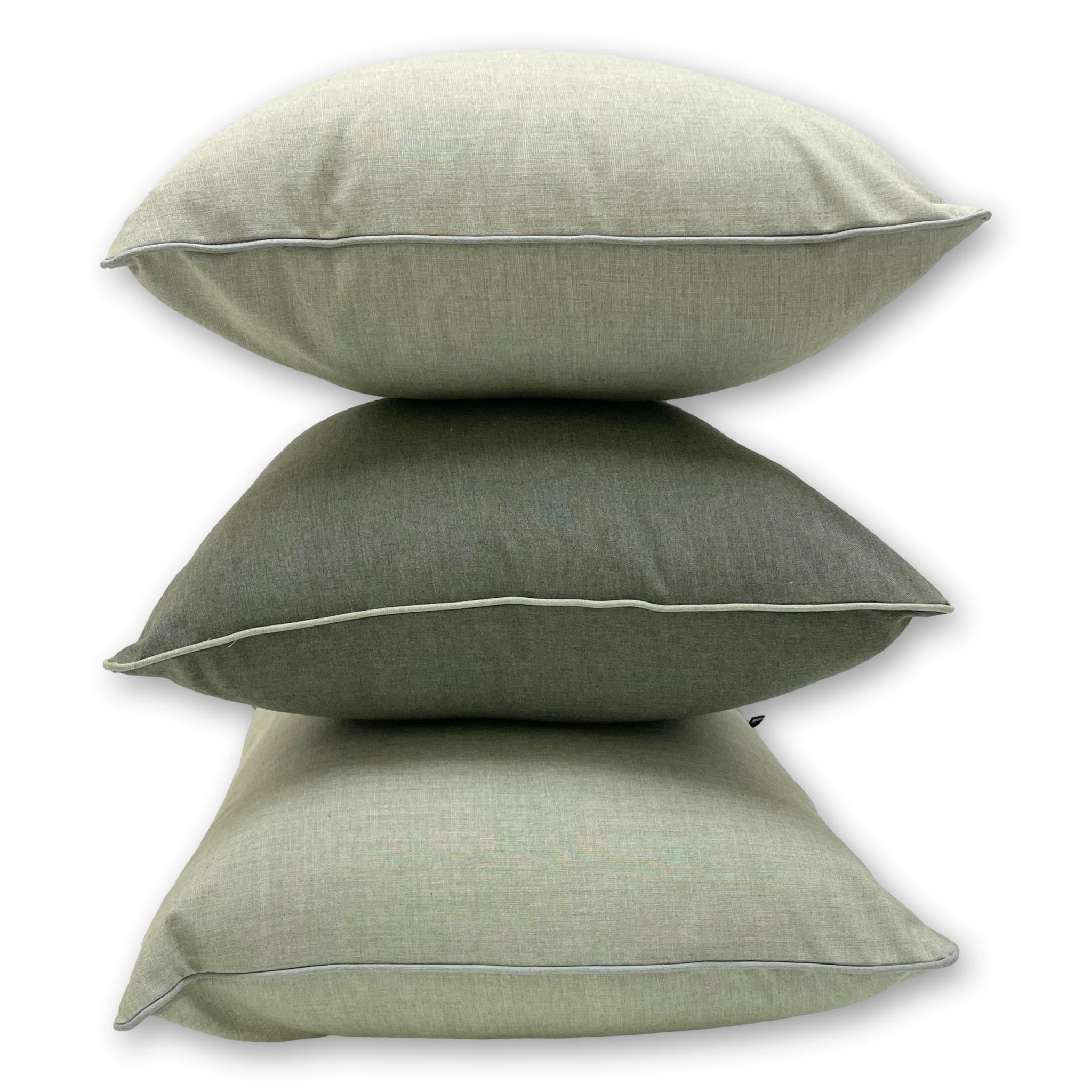 Sunbrella Cast in Sage with Piping
