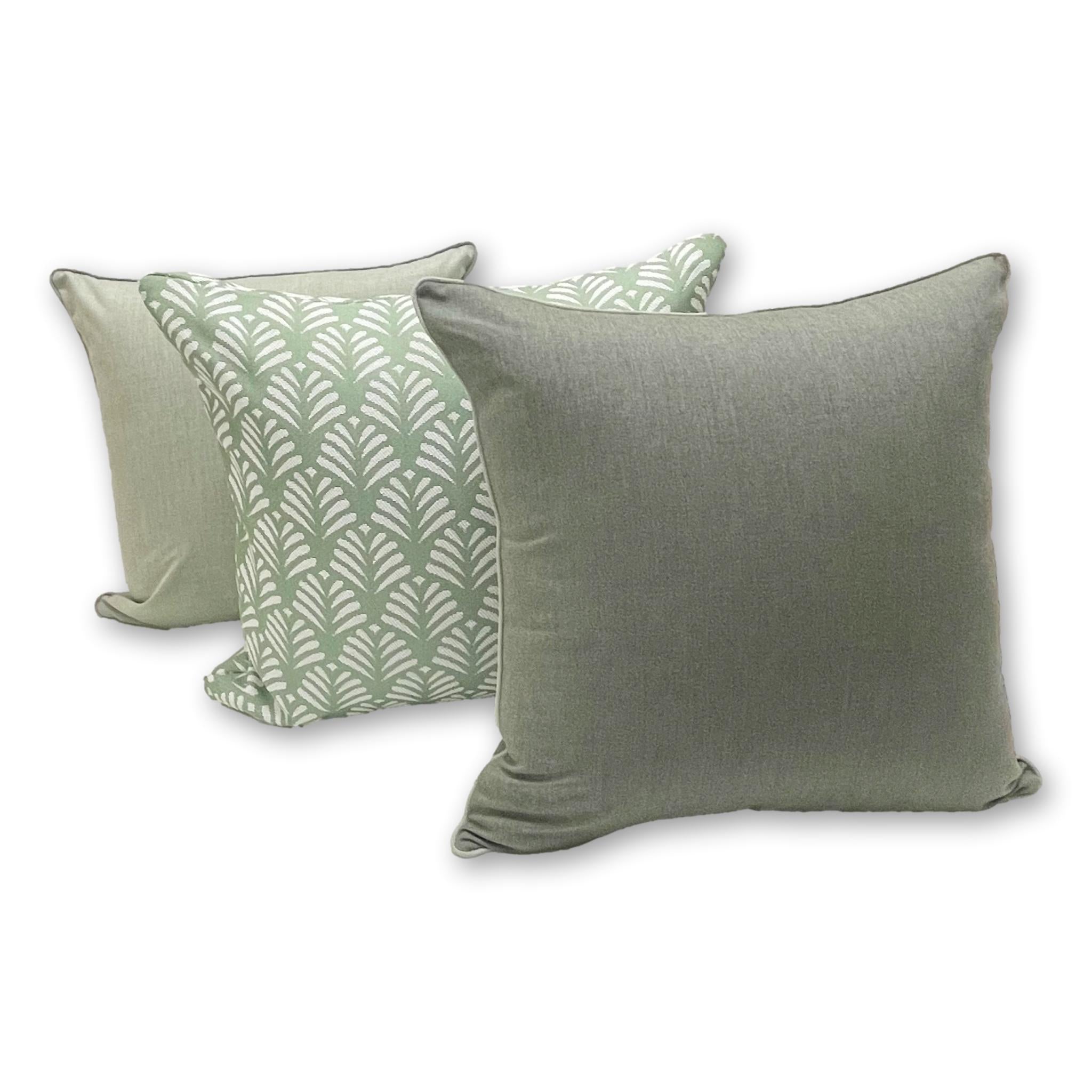Sunbrella Cast in Sage with Piping