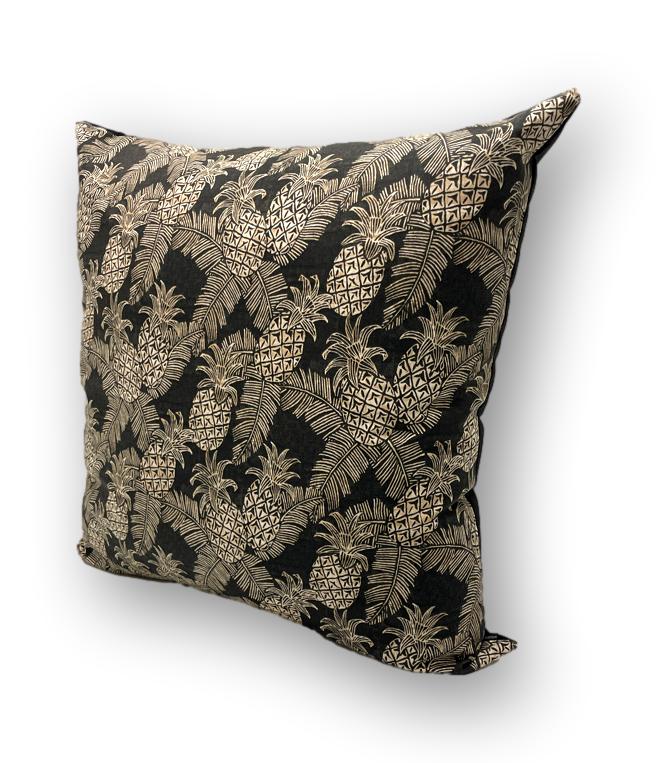 Pineapples in Noir Giant Cushion