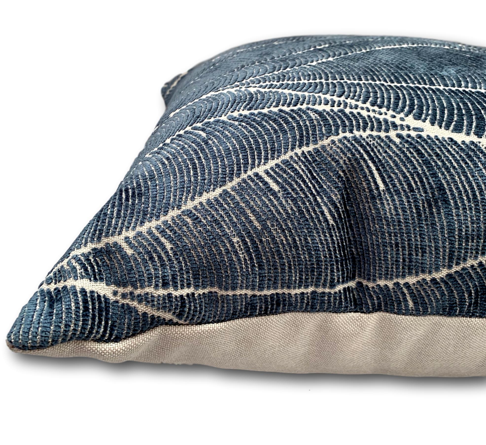 Palm Leaf in Denim - Tropique Cushions