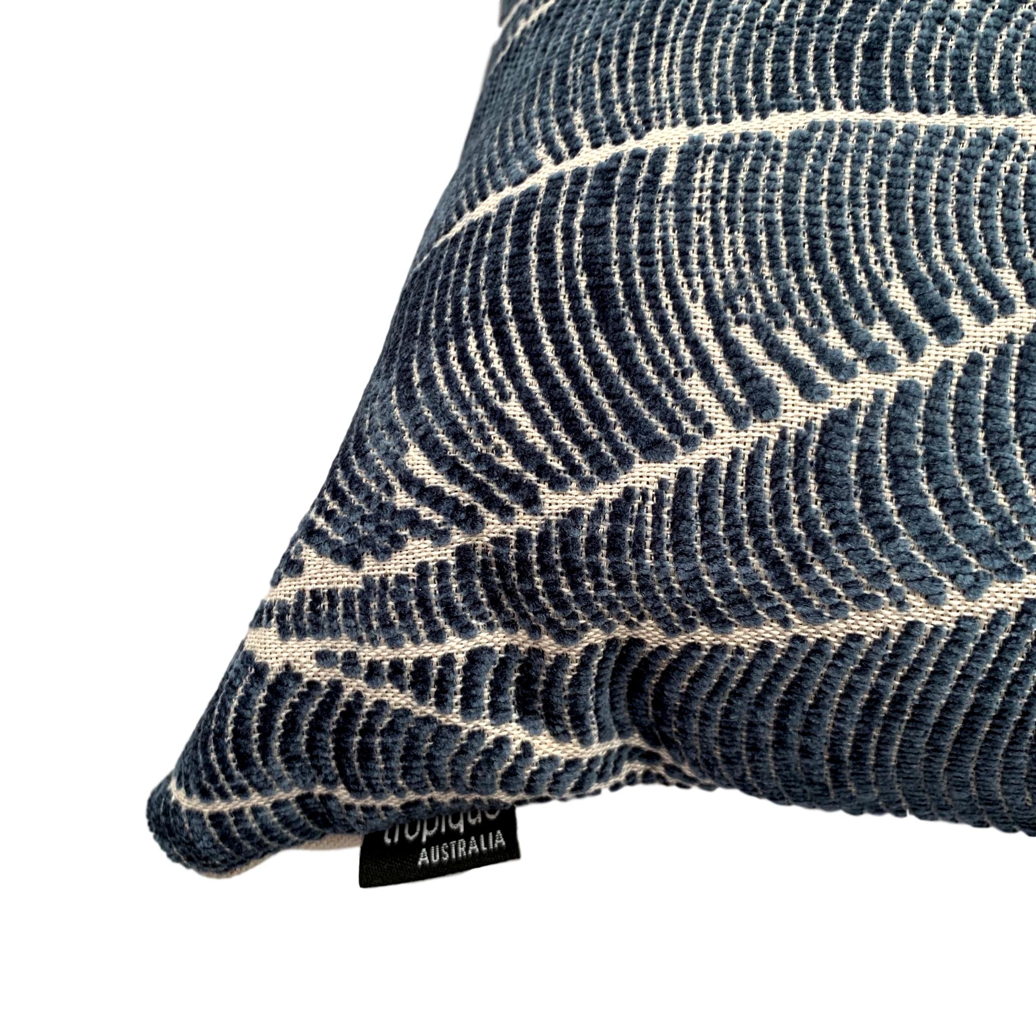 Palm Leaf in Denim - Tropique Cushions