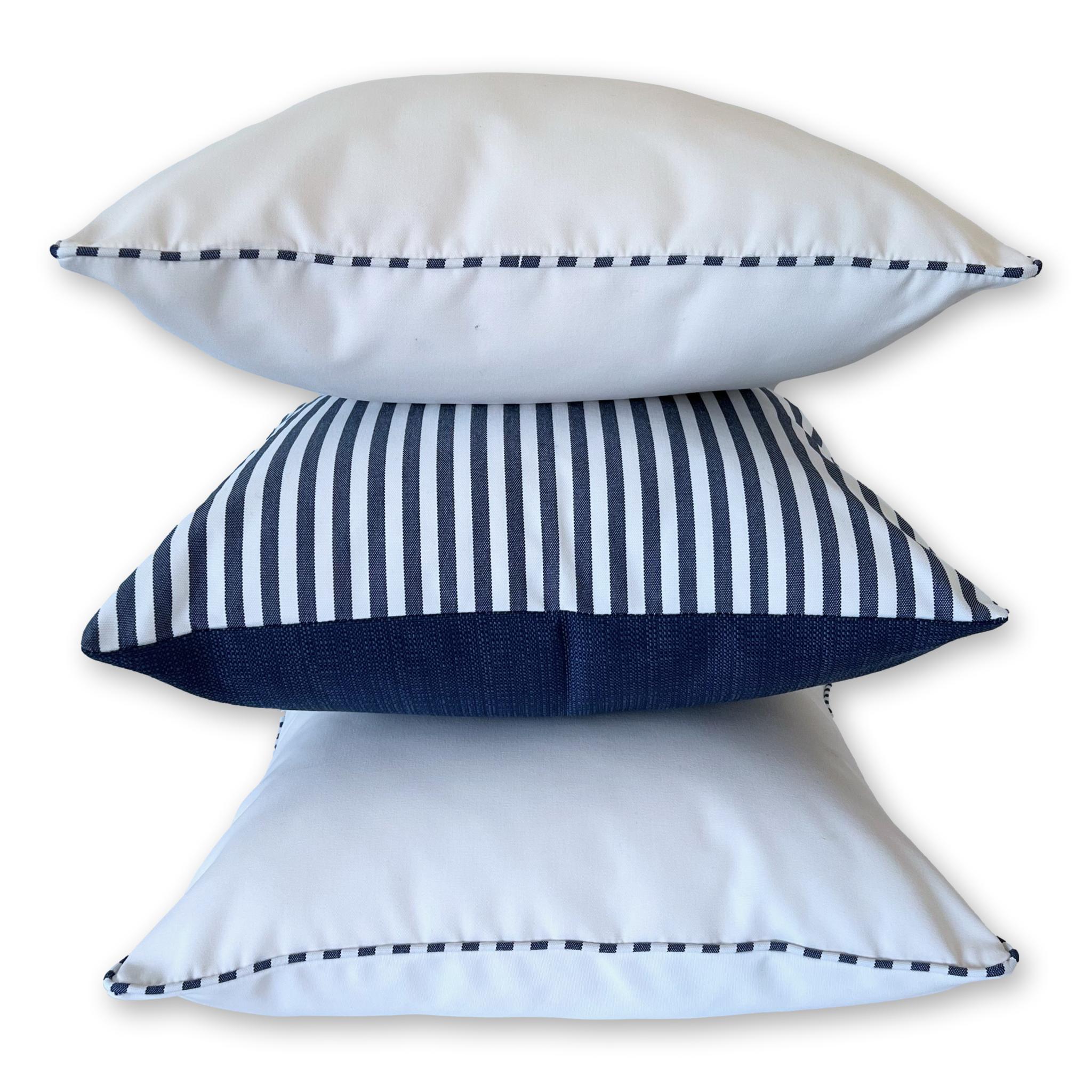 Sunbrella Canvas White with Piping