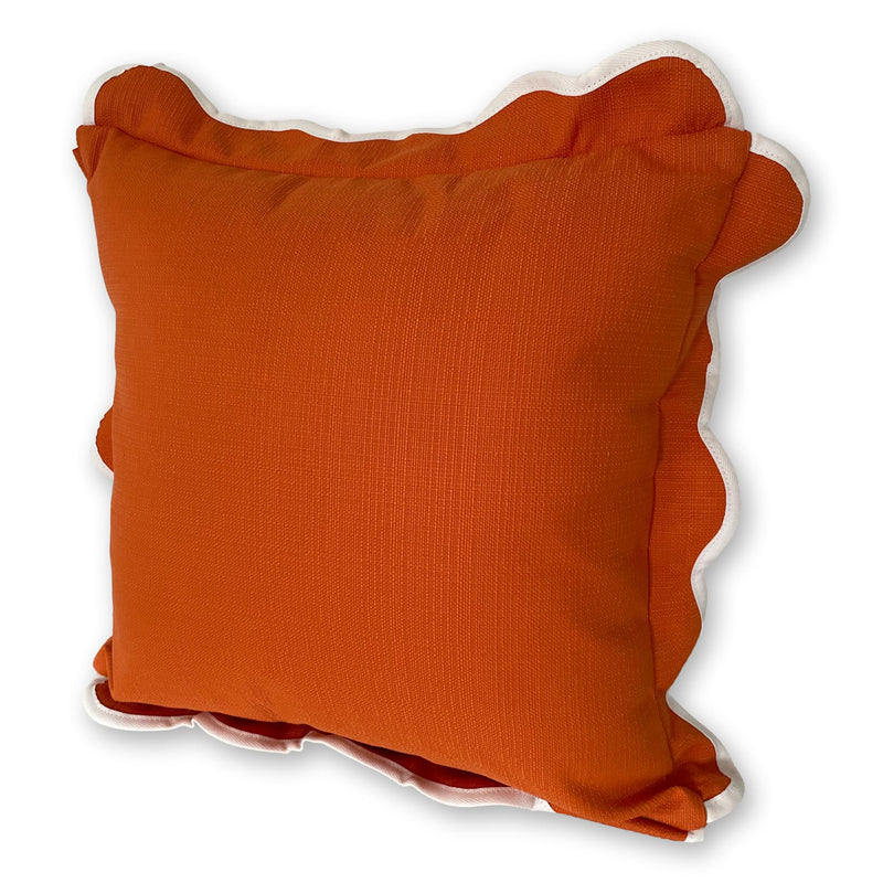 Sorrento in Papaya - Scalloped Outdoor Cushion