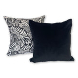 Tropical Leaf in Orca  & South Beach Velvet  Set of 2 Covers