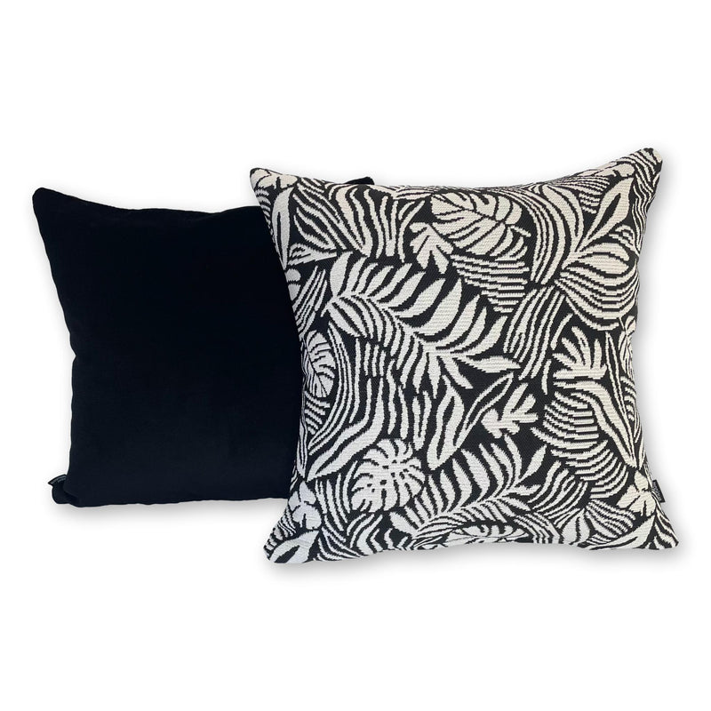 Tropical Leaf in Orca  & South Beach Velvet  Set of 2 Covers