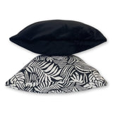 Tropical Leaf in Orca  & South Beach Velvet  Set of 2 Covers