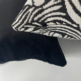 Tropical Leaf in Orca  & South Beach Velvet  Set of 2 Covers
