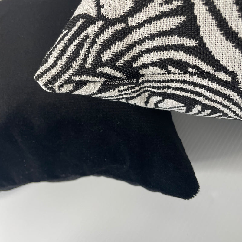 Tropical Leaf in Orca  & South Beach Velvet  Set of 2 Covers
