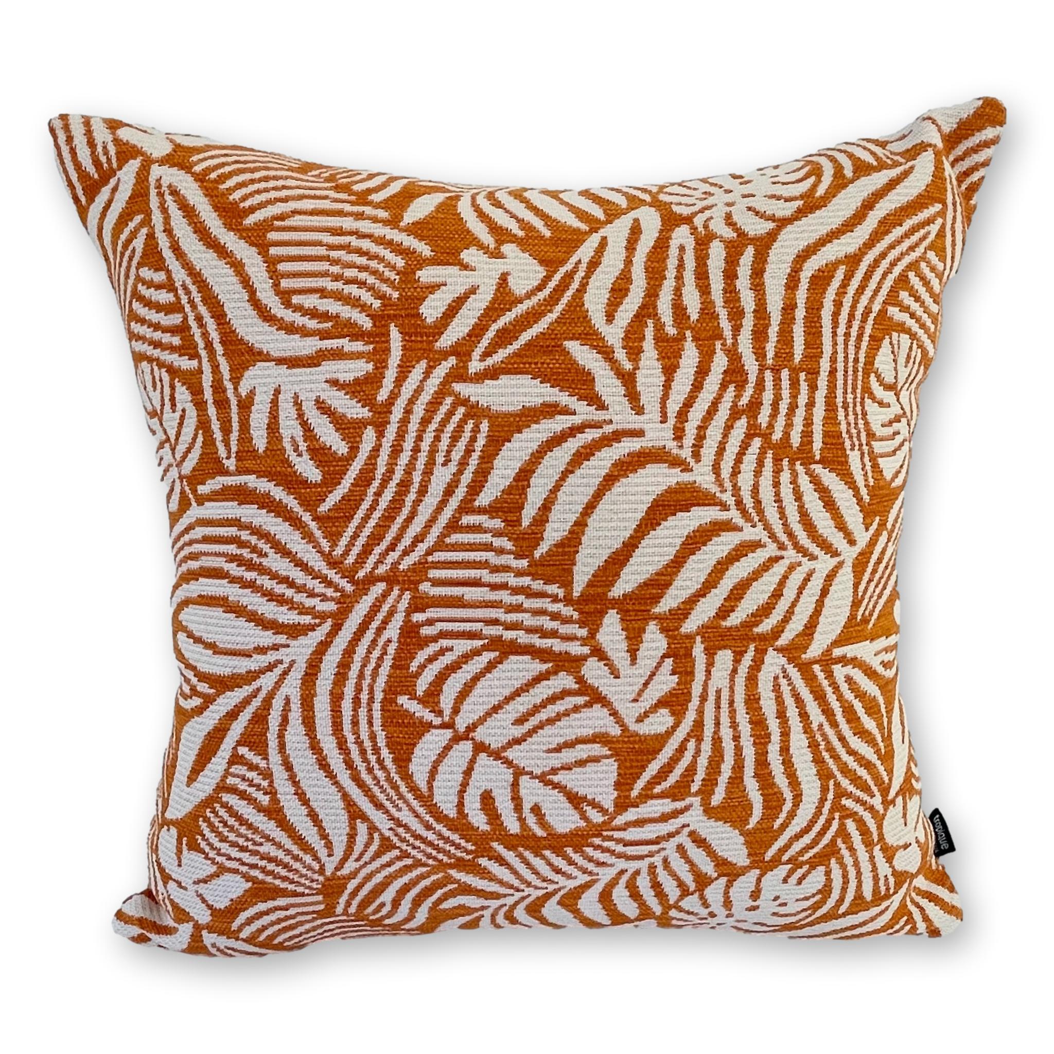Tropical Leaf in Orange and Lomani Set of 2 Covers
