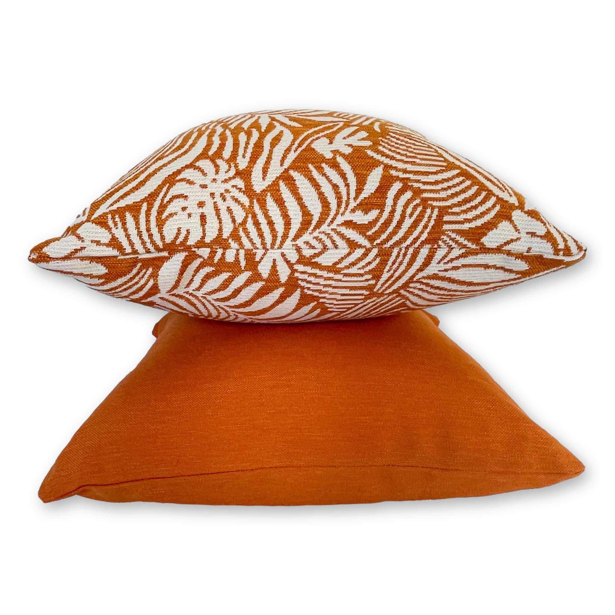 Tropical Leaf in Orange and Lomani Set of 2 Covers