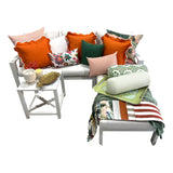 Sorrento in Papaya - Scalloped Outdoor Cushion