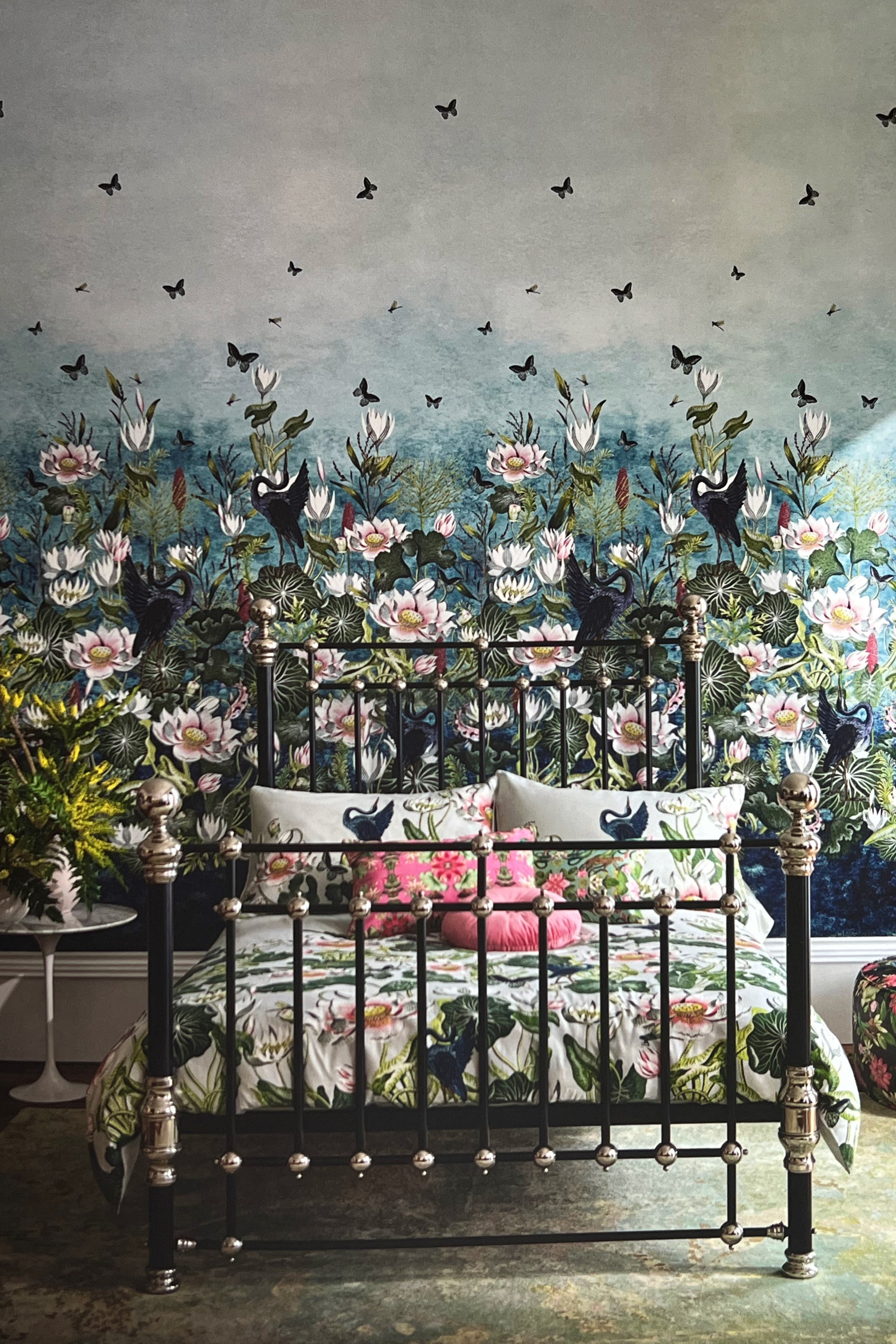 Clarke and Clarke Wallpaper Waterlily Marine Mural