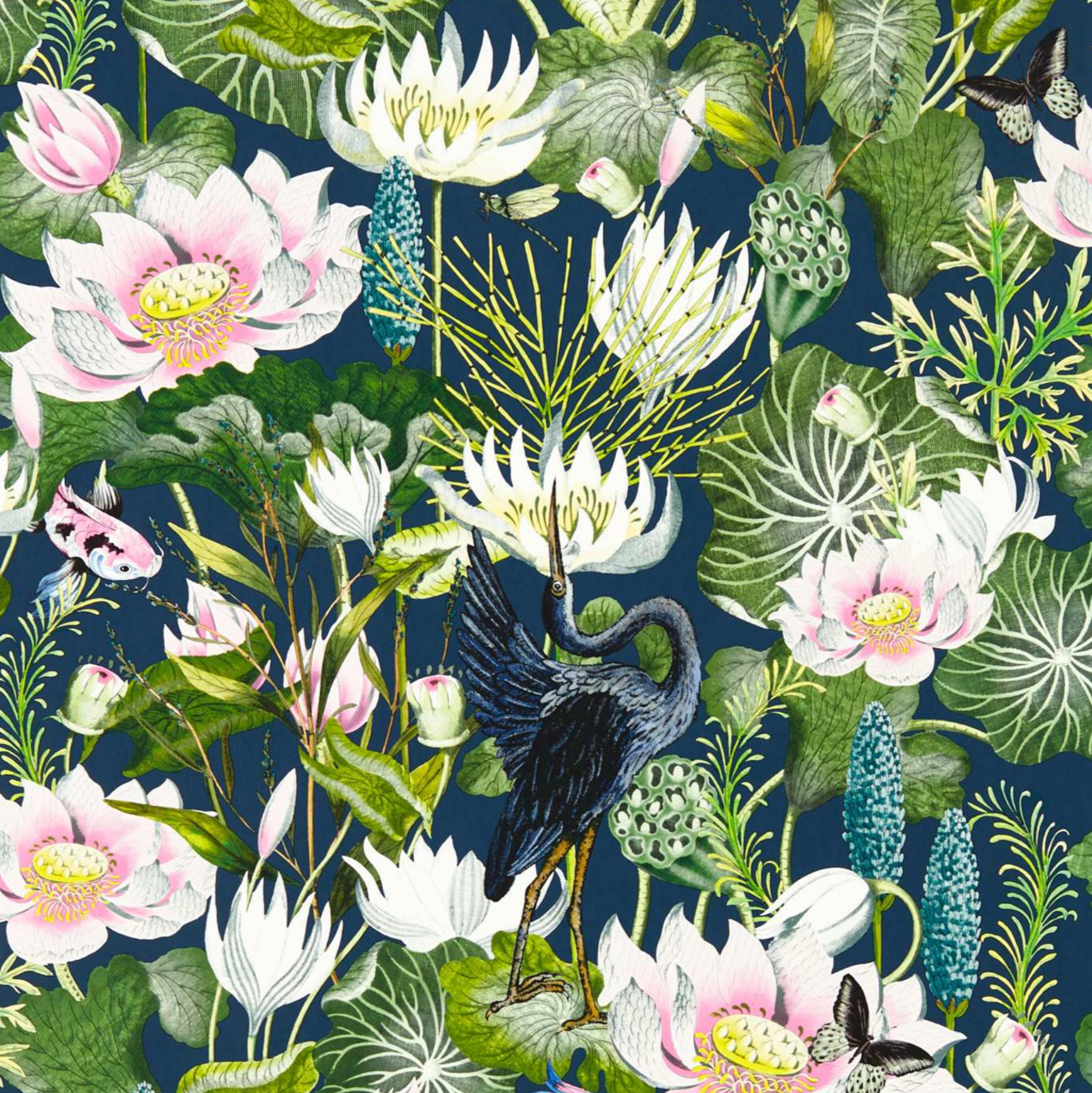 Clarke and Clarke Wallpaper Waterlily