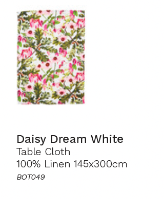 Linen Tablecloth in Daisy White