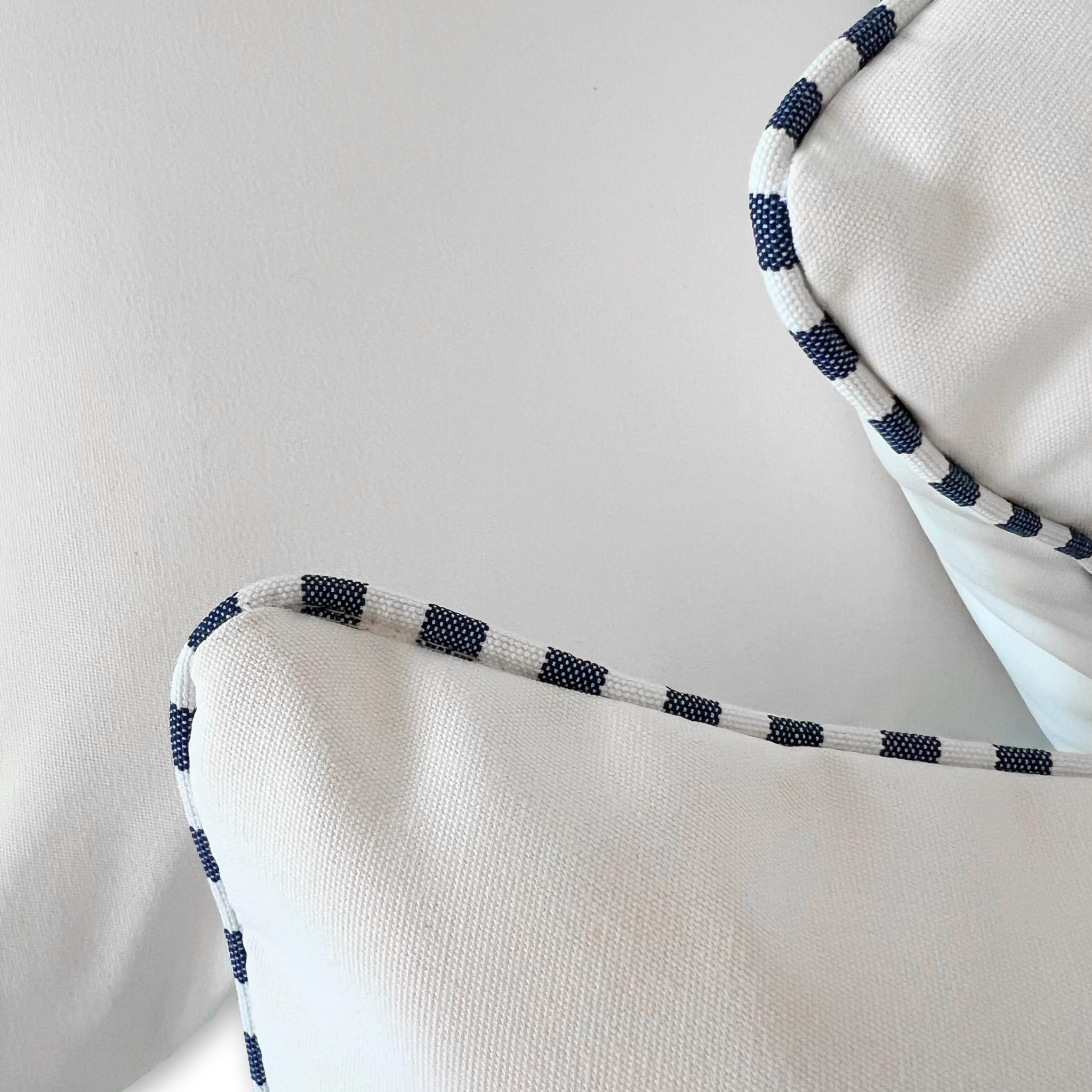 Sunbrella Canvas White with Piping