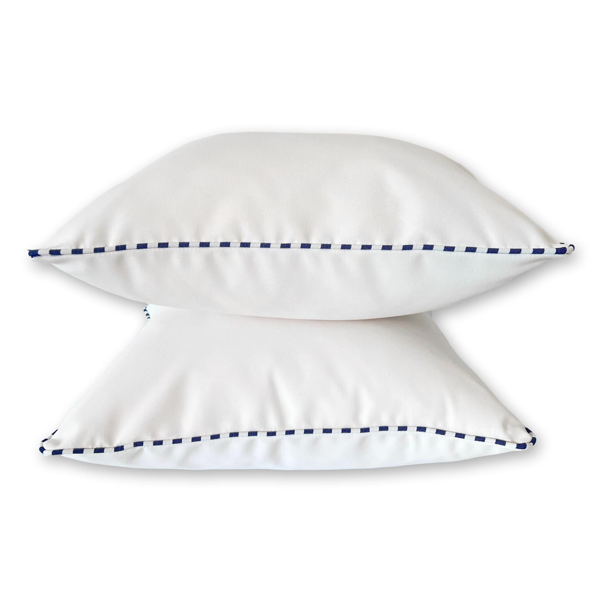 Sunbrella Canvas White with Piping