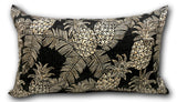 Pineapples in Noir Euro Lumbar - Tropique Cushions