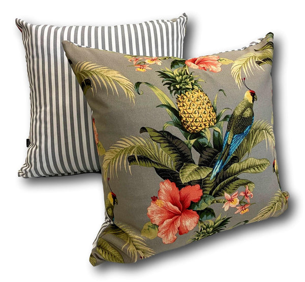 Parrots Dove Grey in Holiday 60cm - New Stock Arrived! - Tropique Cushions