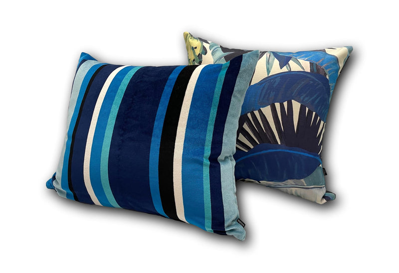 South Beach Sapphire Stripe Outdoor Velvet