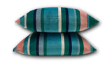 South Beach Stripe Outdoor Velvet Aqua