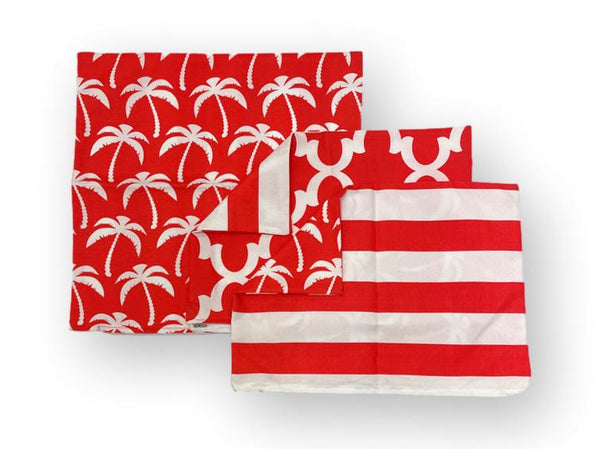 Coral Palms set - 1 x 50cm & 2 x lumbar covers