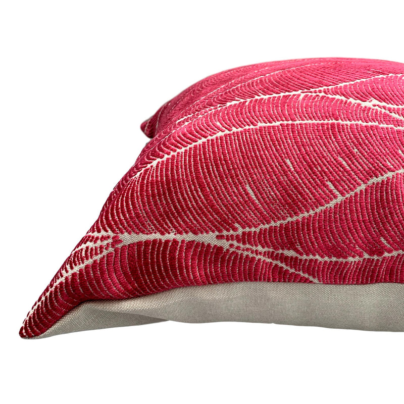 Palm Leaf in Peony - Tropique Cushions