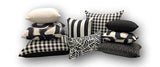 Sunbrella Onyx Black White Check Floor Cushion