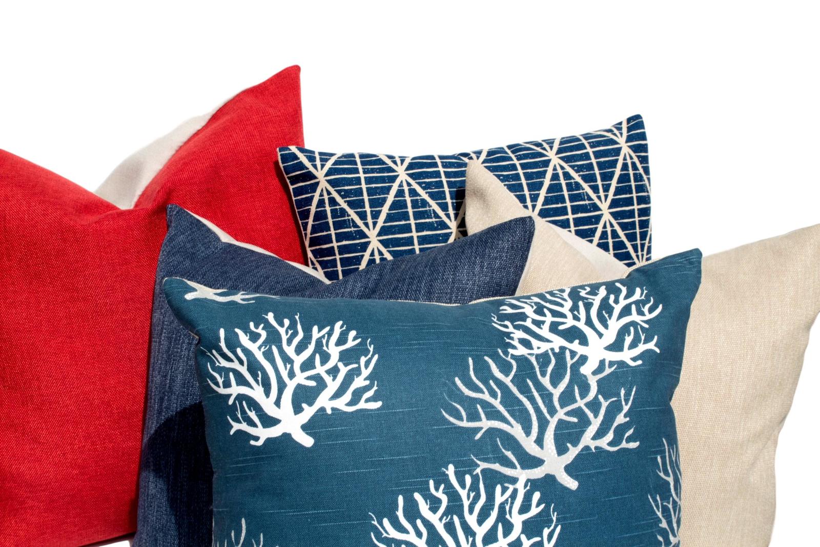 Coastal Drift in Red - Tropique Cushions