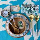 Brass & Enamel Server Set Essence Blue/White