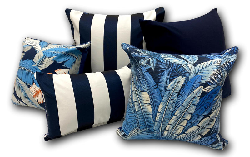 Cabana Luxe in Marine - Tropique Cushions