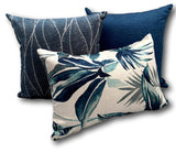 Palm Leaf in Denim - Tropique Cushions