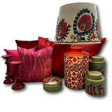 Palm Leaf in Peony - Tropique Cushions