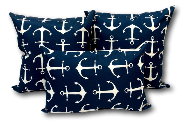 Anchor in Navy Set 2 - 1 Set Only - Tropique Cushions