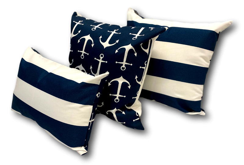 Anchor in Navy Set 2 - 1 Set Only - Tropique Cushions