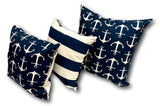 Anchor in Navy Set 3 - 1 set left! - Tropique Cushions