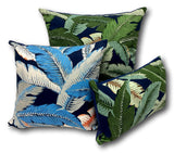 Aloha Palm in Sky Blue - Tropique Cushions