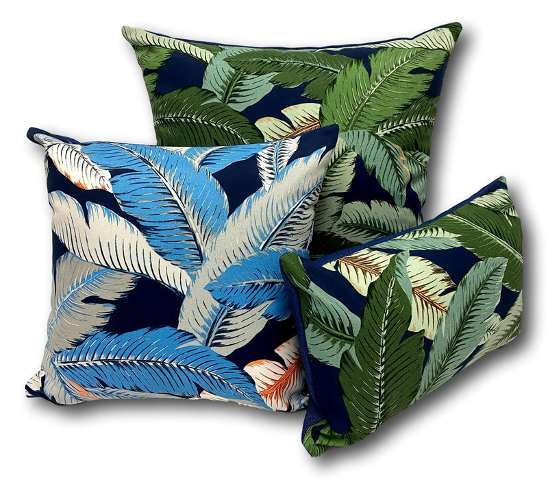 Aloha Palm in Sky Blue - Tropique Cushions