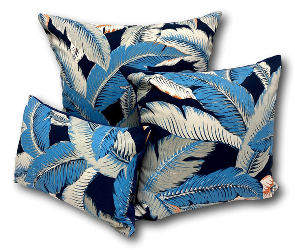 Aloha Palm in Sky Blue - Tropique Cushions