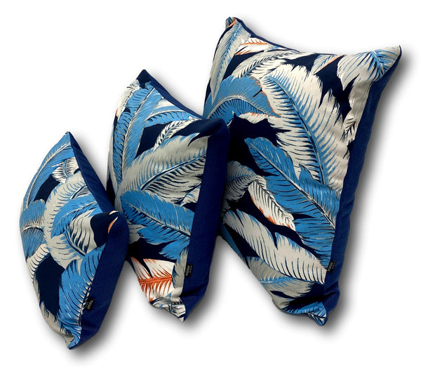 Aloha Palm in Sky Blue - Tropique Cushions